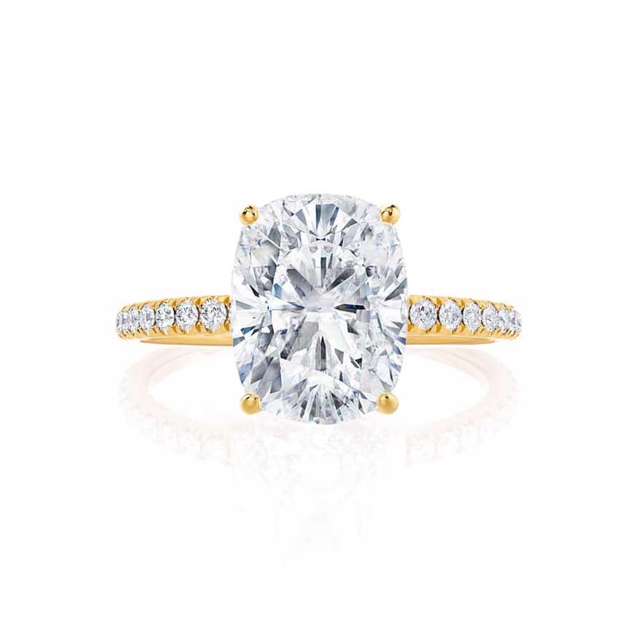 2 CT Elongated Cushion Pave Lab Grown Diamond Engagement Ring