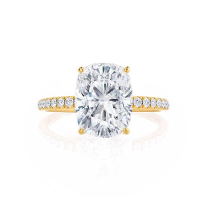2 CT Elongated Cushion Pave Lab Grown Diamond Engagement Ring