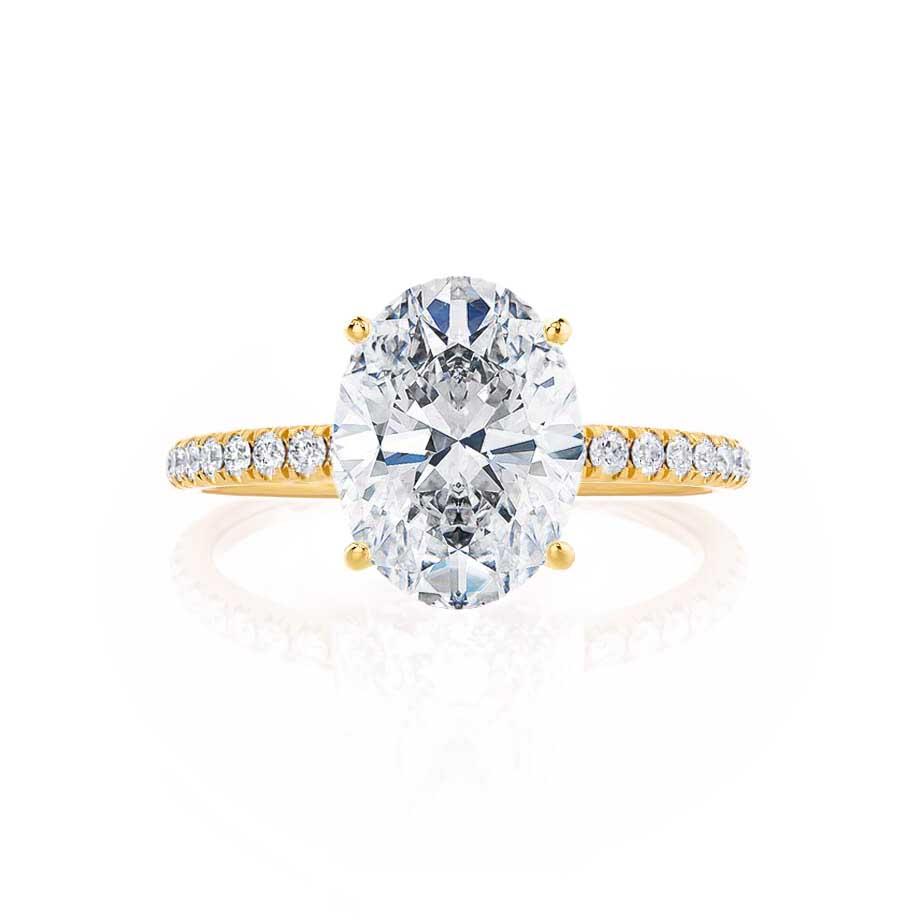0.9 CT Oval Pave Lab Grown Diamond Engagement Ring