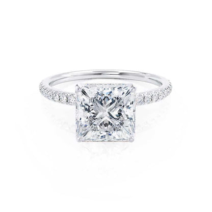 1 CT Princess Pave Lab Grown Diamond Engagement Ring