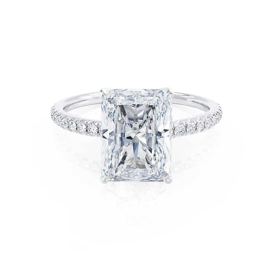 1.2 CT Radiant Pave Lab Grown Diamond Engagement Ring