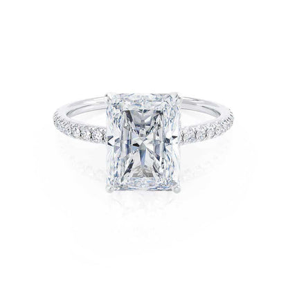 1.8 CT Radiant Pave Lab Grown Diamond Engagement Ring