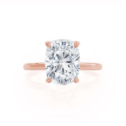 1.5 CT Elongated Cushion Hidden Halo Lab Grown Diamond Engagement Ring