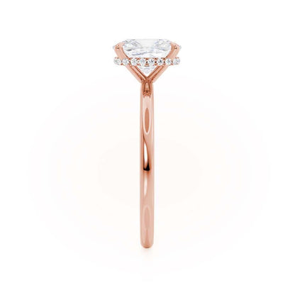 1.5 CT Elongated Cushion Hidden Halo Lab Grown Diamond Engagement Ring