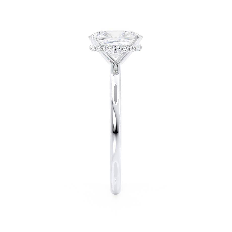 1.5 CT Elongated Cushion Hidden Halo Lab Grown Diamond Engagement Ring