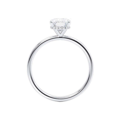 1.5 CT Elongated Cushion Hidden Halo Lab Grown Diamond Engagement Ring
