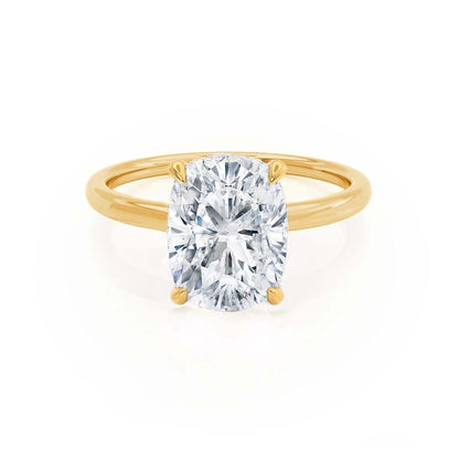 2 CT Elongated Cushion Hidden Halo Lab Grown Diamond Engagement Ring