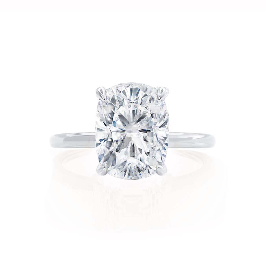1.5 CT Elongated Cushion Hidden Halo Lab Grown Diamond Engagement Ring
