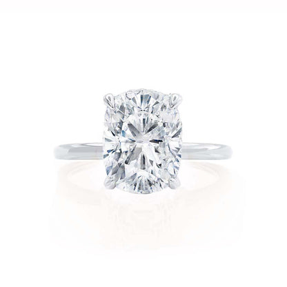 1.5 CT Elongated Cushion Hidden Halo Lab Grown Diamond Engagement Ring