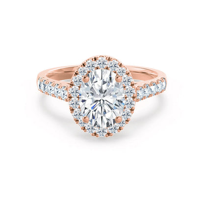 1.5 CT Oval Halo & Pave Lab Grown Diamond Engagement Ring