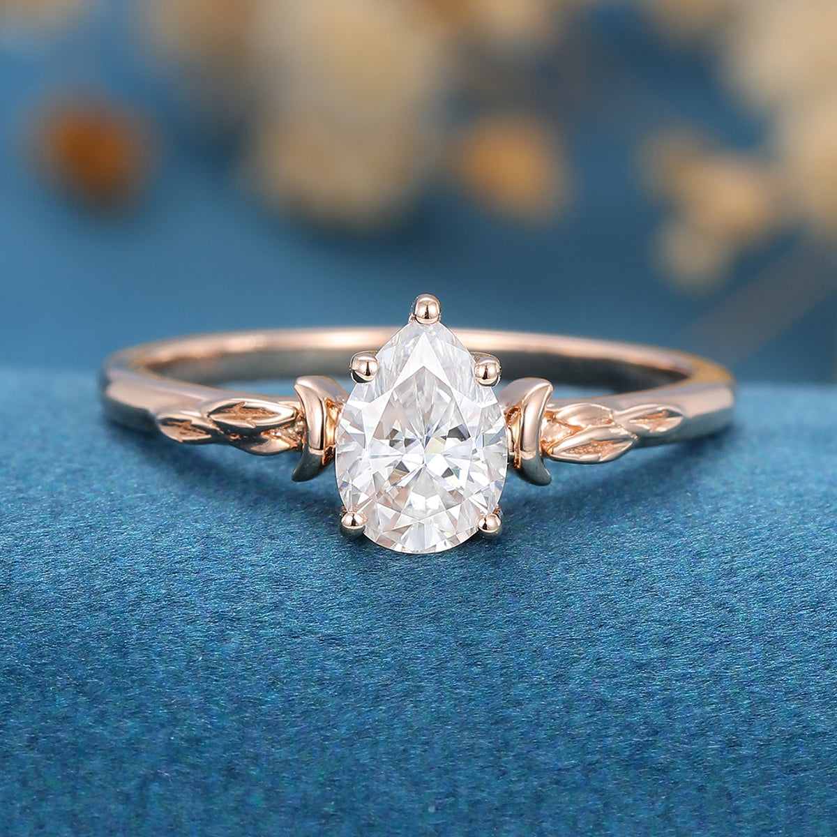 0.69 CT Pear Solitaire Lab Grown Diamond Engagement Ring