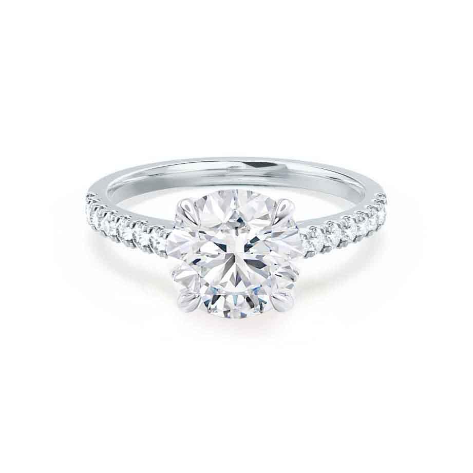 1.2 CT Round Pave Lab Grown Diamond Engagement Ring